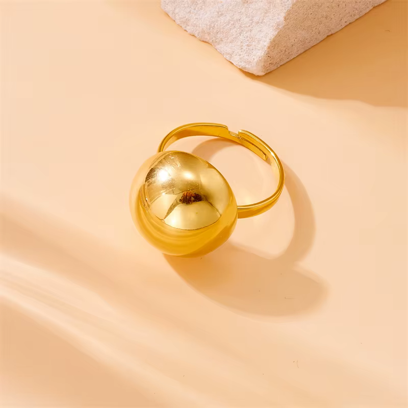 DIEYURO 316L acier inoxydable couleur or rond ouvert bague pour femmes fille mode nouveaux bijoux cadeau fête anillos mujer