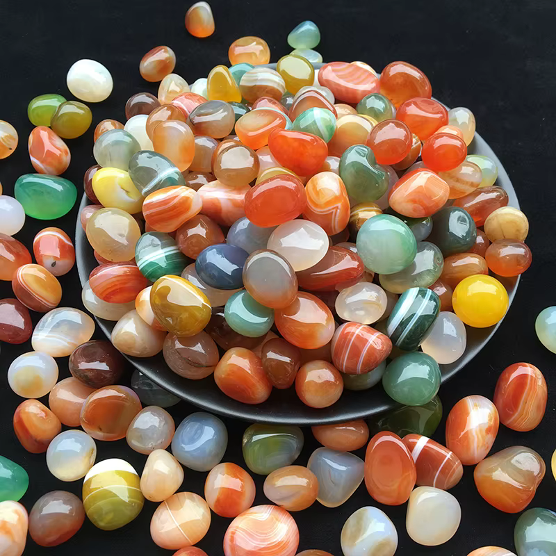100/200g 1 ~ 1.6cm galets colorés Agate naturelle cristal