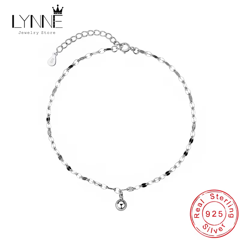 Nouvelle mode exquise petites chaînes de cheville en forme d'œuf 925 en argent Sterling chaîne Simple bracelets