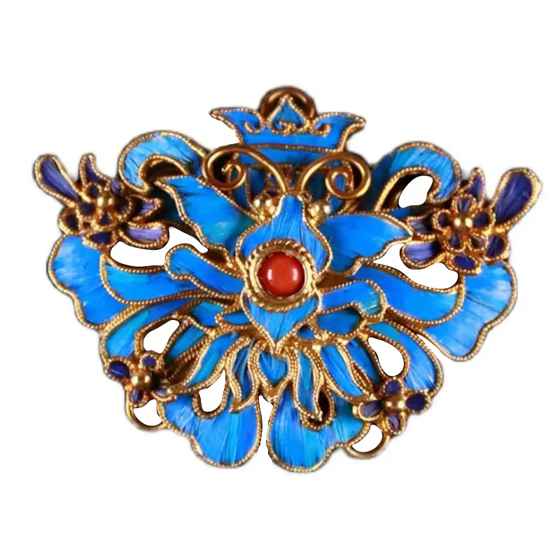 Broche de styliste en porcelaine émaillée pour femme