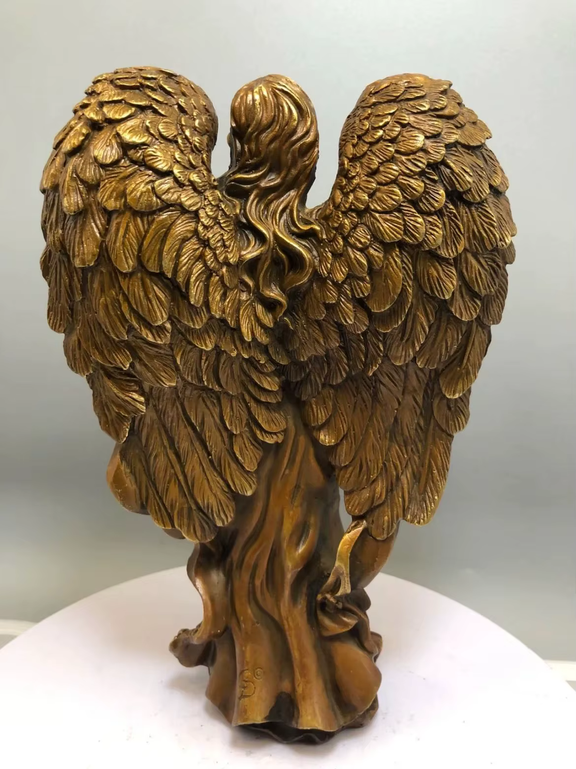 Ancienne collection art classique christianisme catholicisme bronze sculpture statue ange