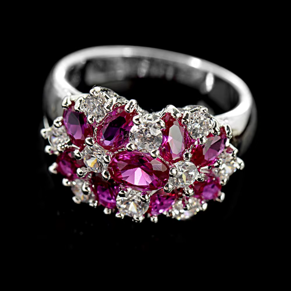 Bague de luxe créative scintillante de haute qualité en Zircon 5A pour femmes