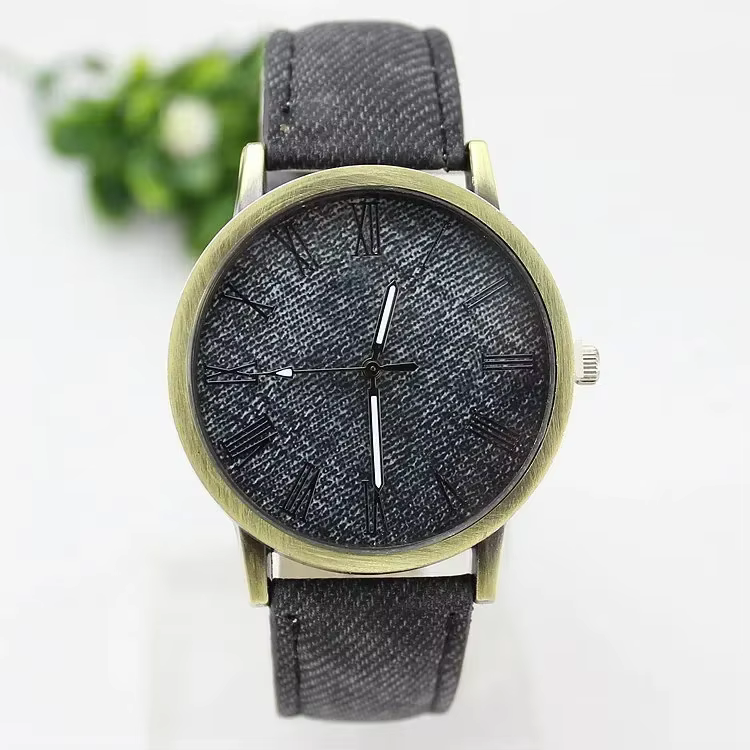 Nouvelle mode hommes montre à Quartz décontractée femmes Jean tissu bracelet en cuir robe montres Relogio Feminino dames montre-bracelet horloge chaude