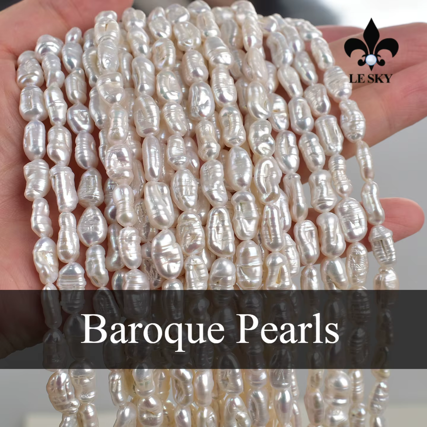 Perles d'eau douce baroques naturelles
