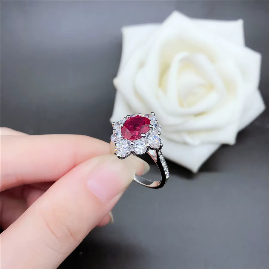 Bague de fiançailles en or blanc massif véritable 18K