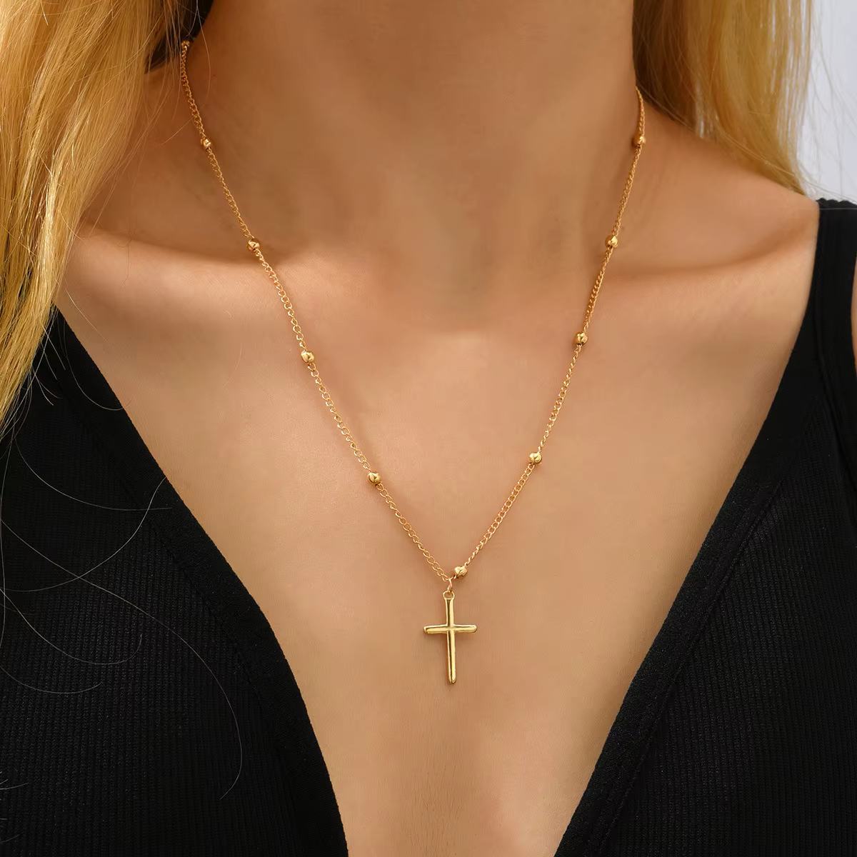 Nouveau 925 en argent Sterling croix collier personnalité Style Simple pendentif tour de cou religieux femme bijoux exquis
