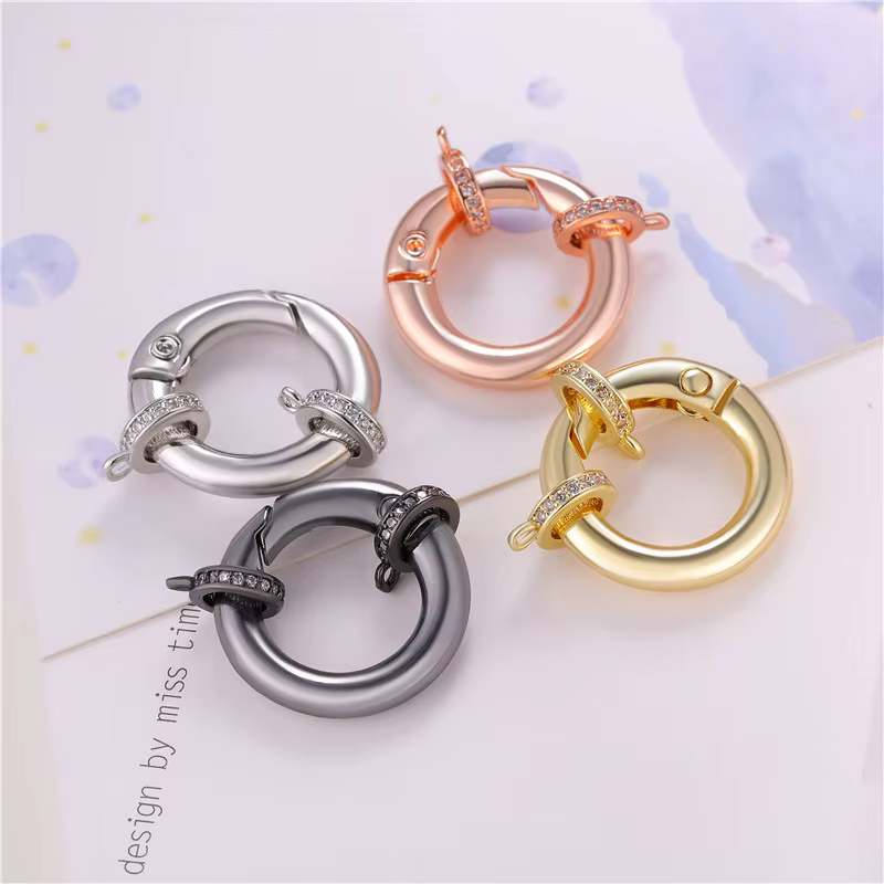Fermoirs en cuivre et zircone pour fabrication de bijoux faits à la main
