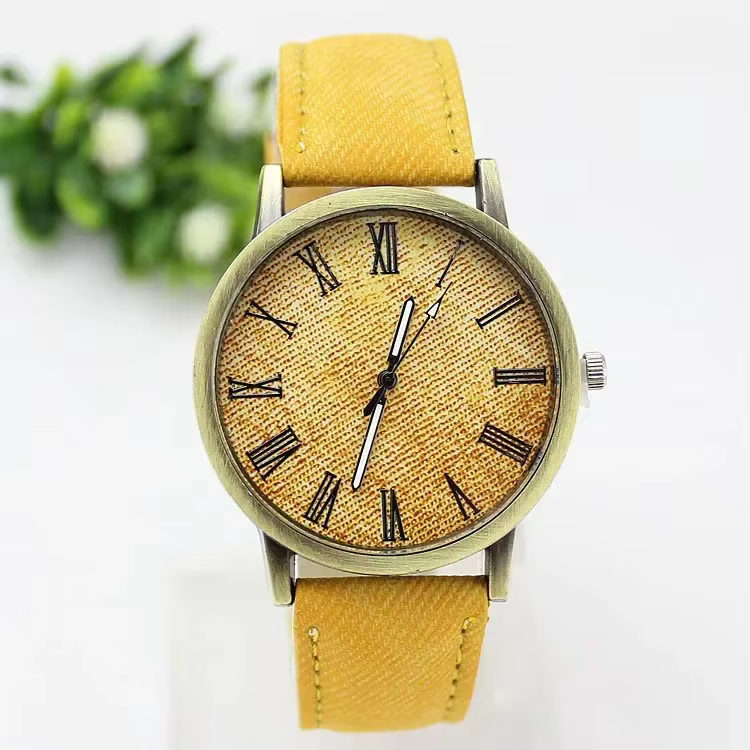 Nouvelle mode hommes montre à Quartz décontractée femmes Jean tissu bracelet en cuir robe montres Relogio Feminino dames montre-bracelet horloge chaude