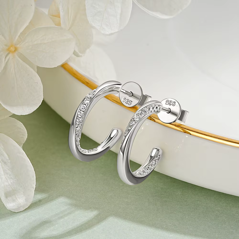 Vinregem 3EX VVS1 D couleur véritable Moissanite diamants pierres précieuses boucles d'oreilles clous 925 en argent Sterling bijoux fins avec GRA vente en gros