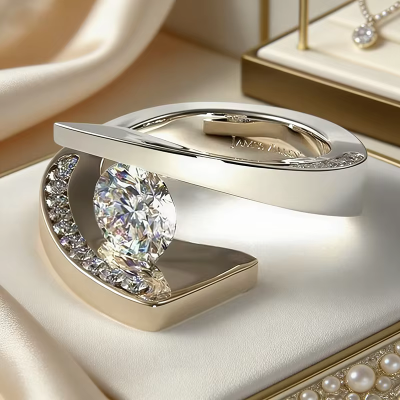 Bagues de Mariage de Luxe Taille 6 7 8 9 10 Nouvelle Collection Princesse en Argent Sterling 925 Couleur Or Rose pour Femme avec Strass Couronne Bijoux de Fiançailles