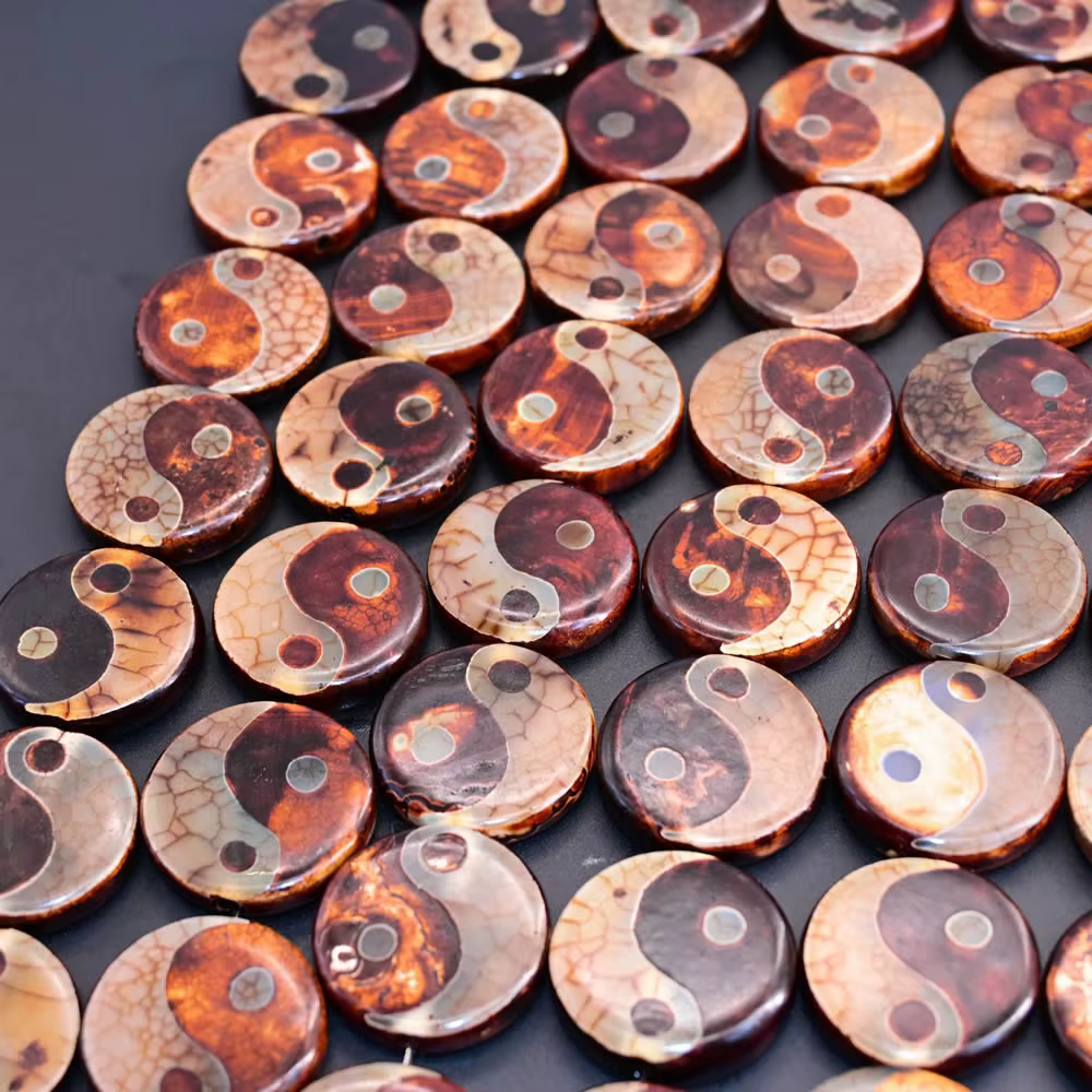 Perles Dzi tibétaines, Agates anciennes rouges et brunes
