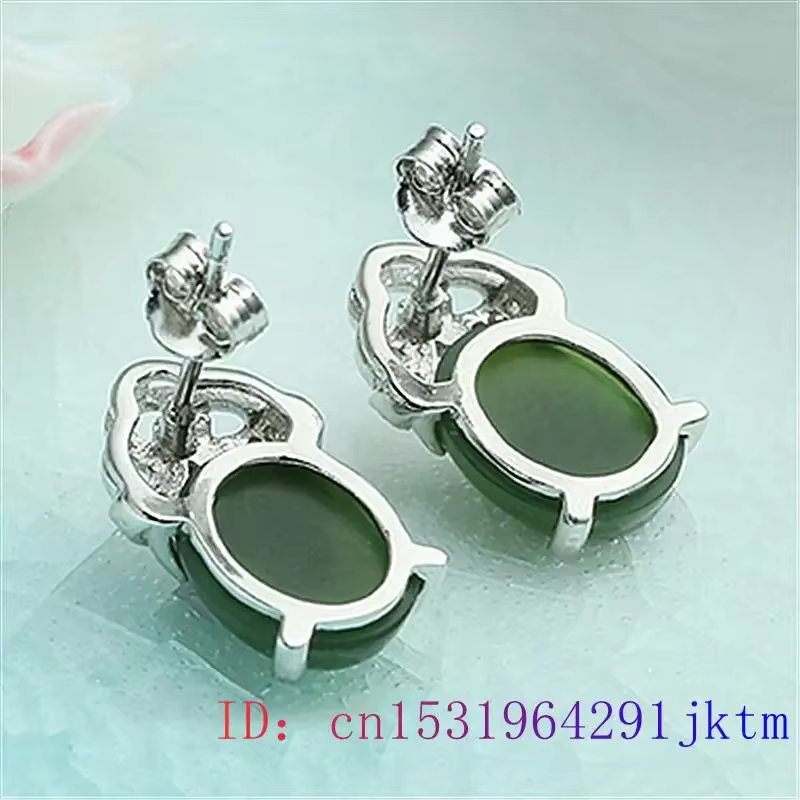 Boucles d'oreilles vertes en argent 925 pour femmes
