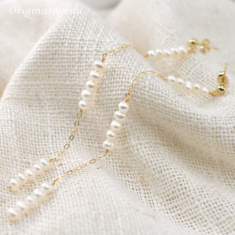 Boucles d'oreilles en perles naturelles
