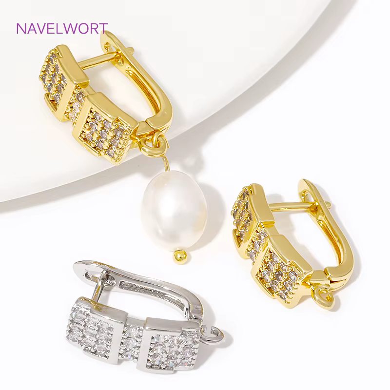 Luminaires de boucles d'oreilles en laiton plaqué or 18 carats