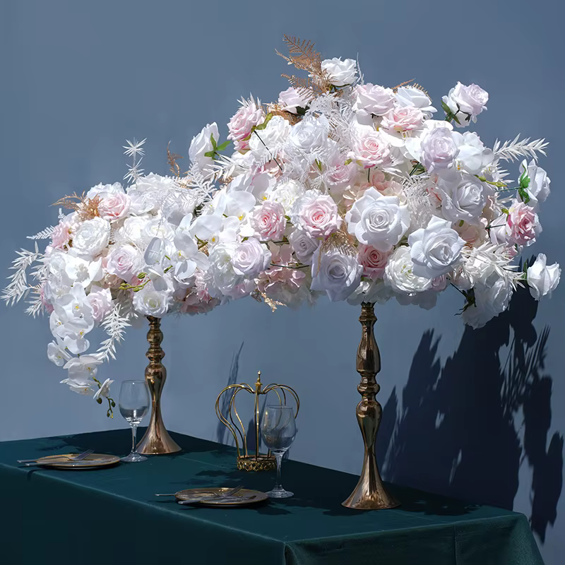 A8130 feuilles d'or Rose orchidée centres de Table de mariage boule de fleur