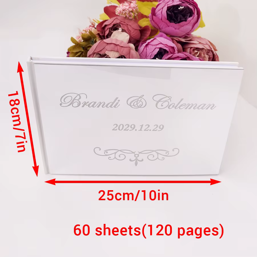 Livre d'or de mariage en acrylique miroir de luxe
