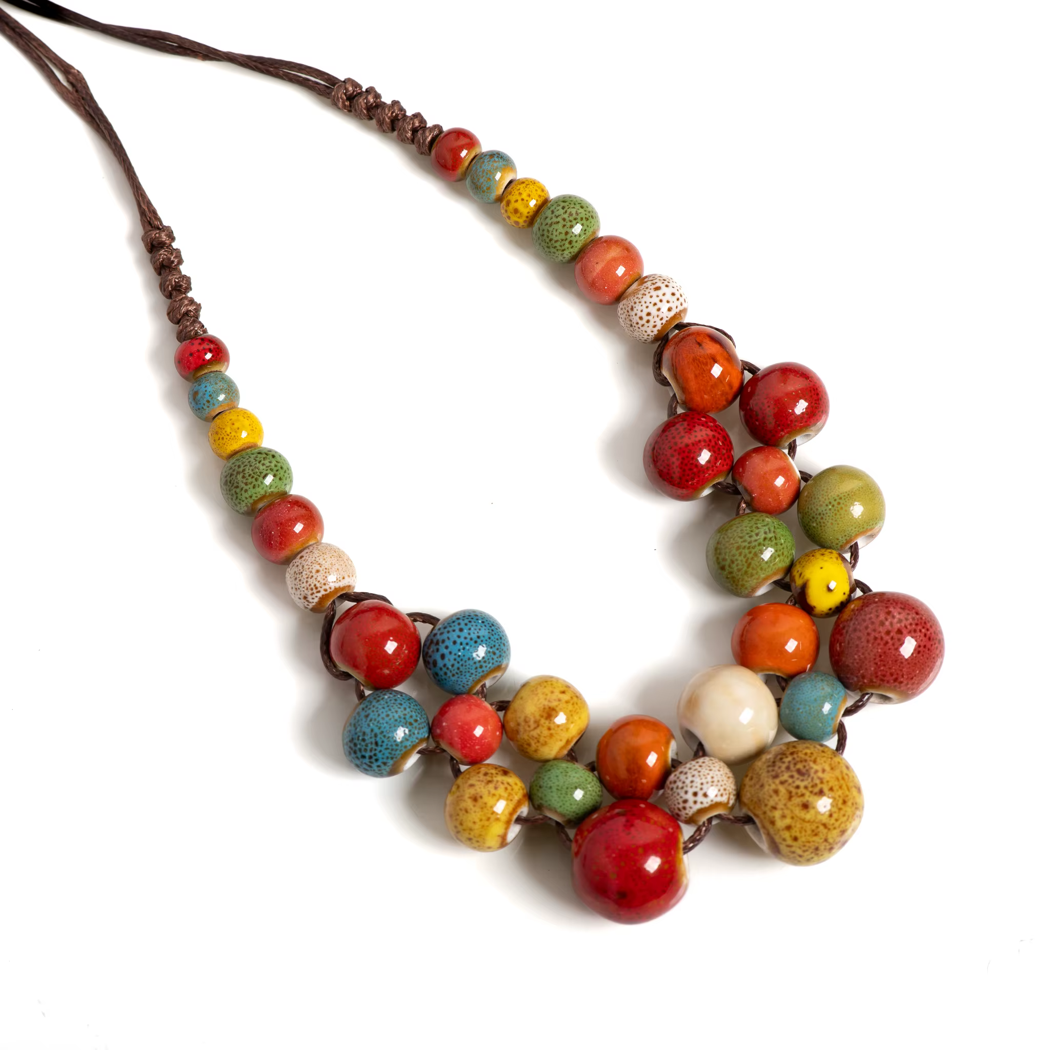Collier en céramique coloré fait à la main pour femme