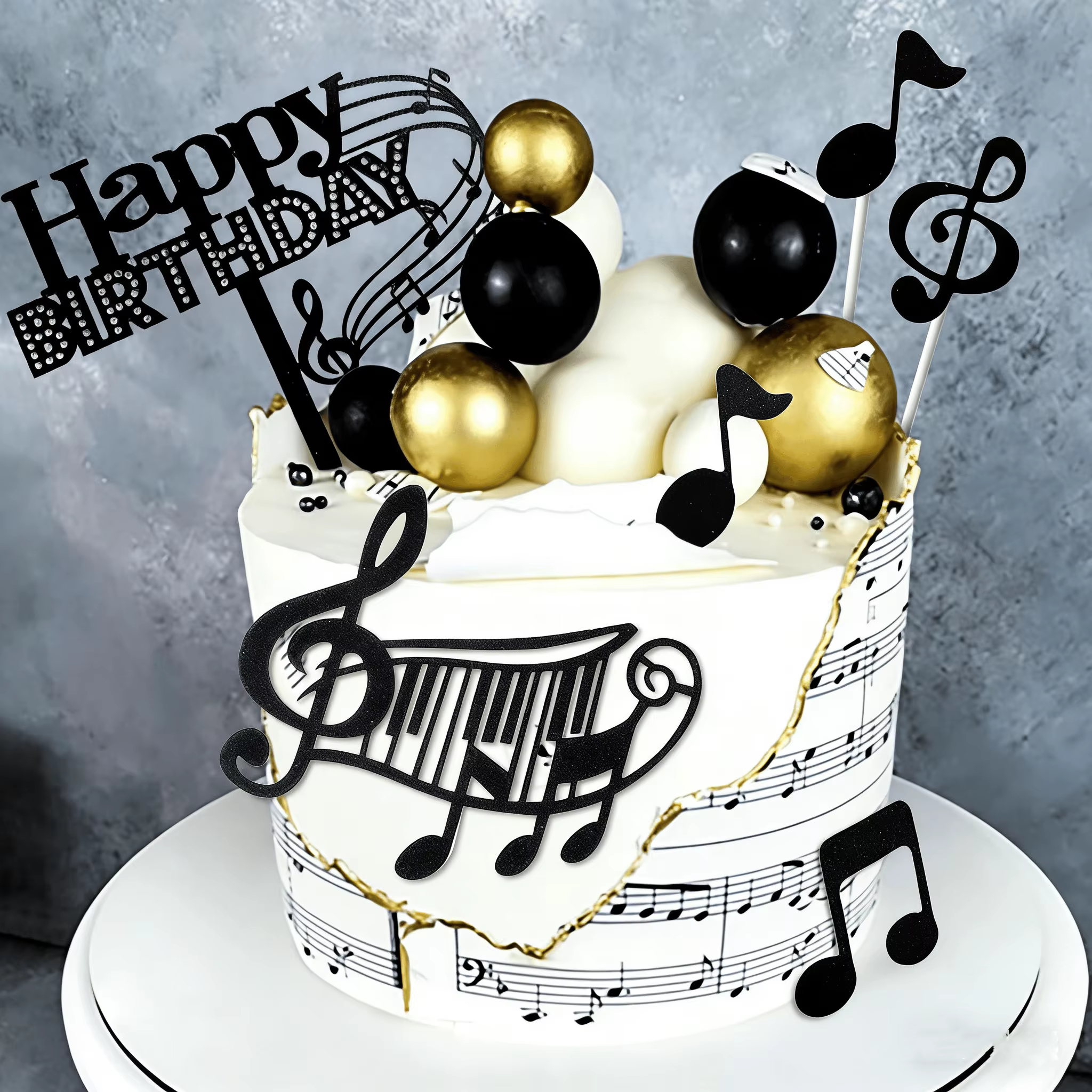 Boule Disco musique gâteau Topper guitare