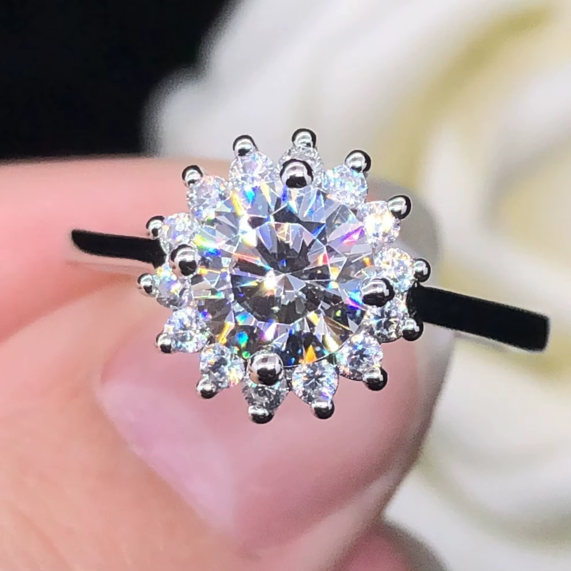 Bague de fiançailles en diamant Moissanite pour elle