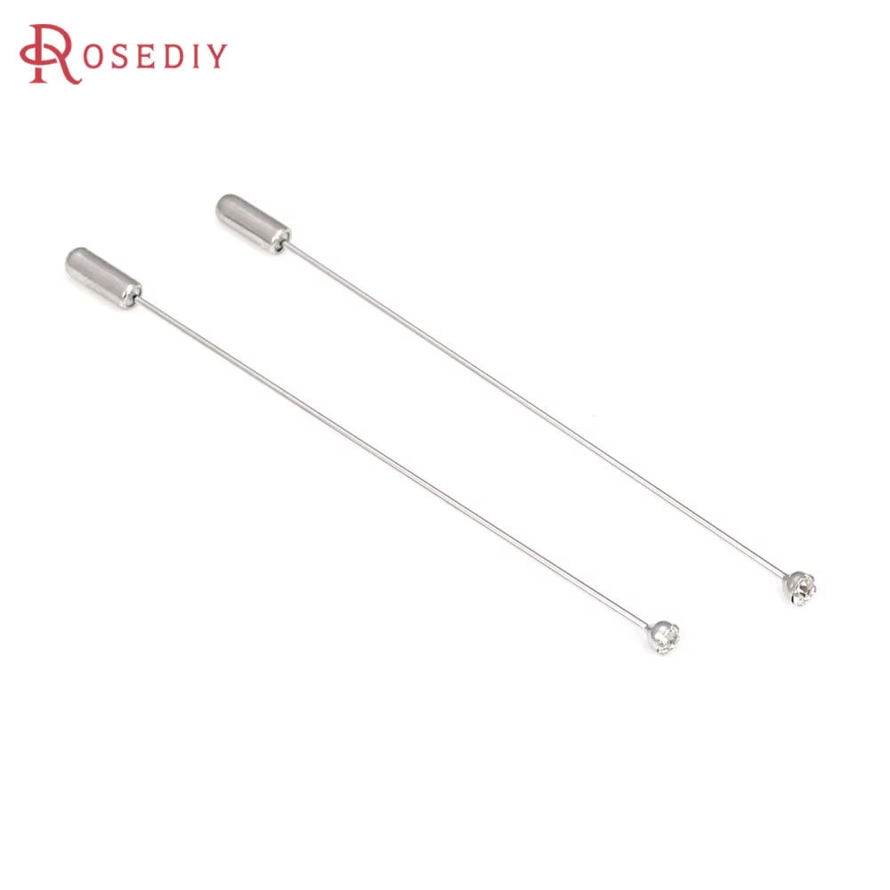 Broche en laiton rhodié pleine longueur