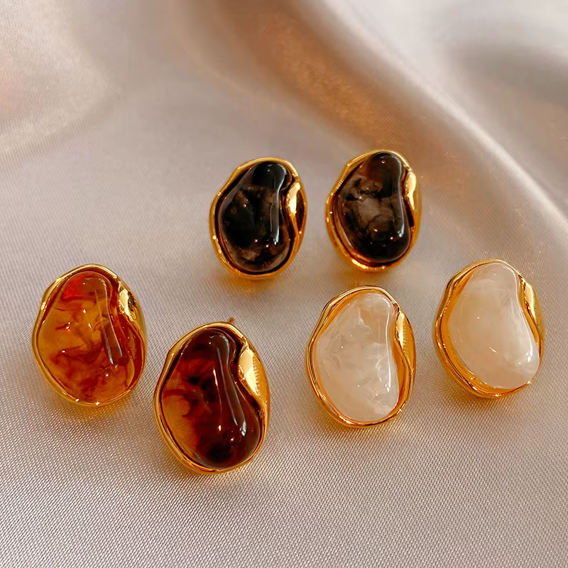 Maillard – boucles d'oreilles en pierres géométriques irrégulières pour femmes