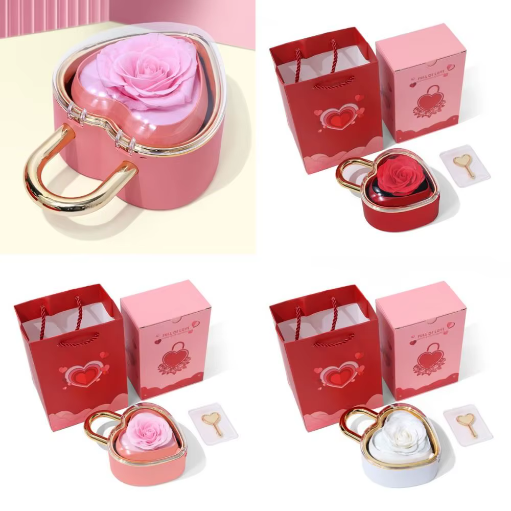 Boîte à bijoux en forme de cœur rotative