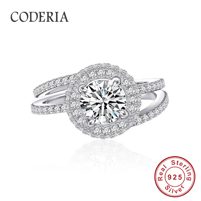 Bague Originale 2026 en Argent Sterling 925 avec Moissanite 1 Carat Coupe Excellente – Bijoux de Mariage et de Fiançailles pour Femme