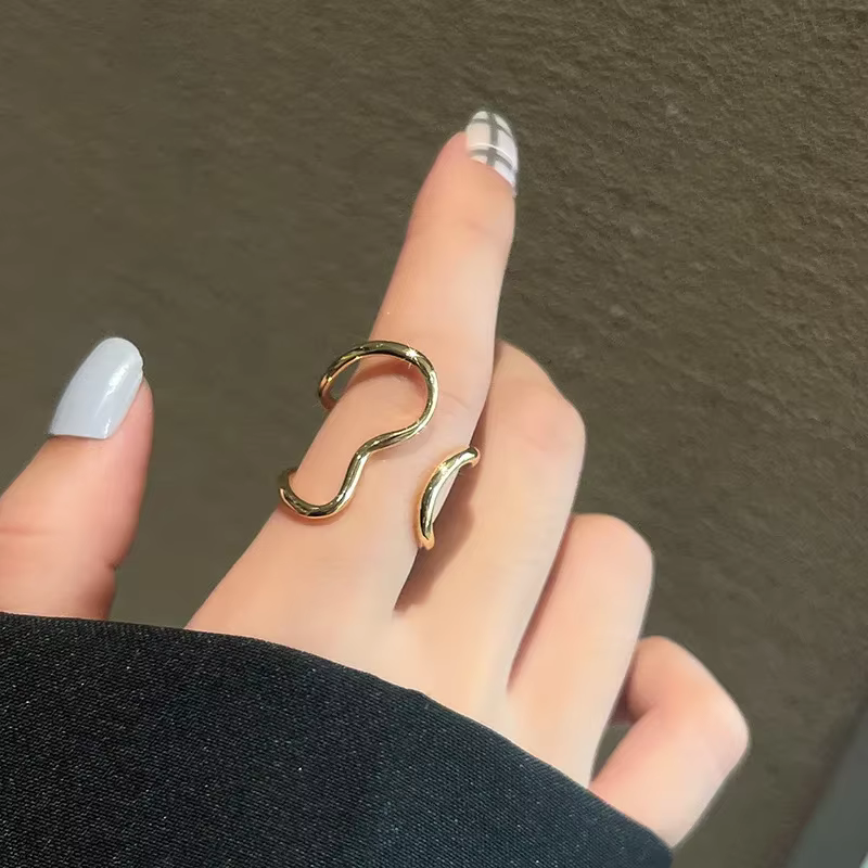 Bague Double couche couleur argent pour femmes