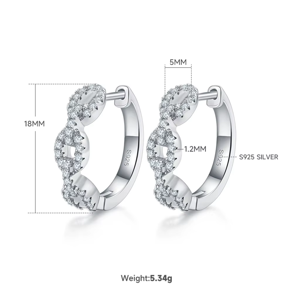 Vinregem 3EX VVS1 D 0.58CT vrais diamants Moissanite pierres précieuses boucles d'oreilles en argent Sterling 925 massif bijoux fins avec GRA vente en gros