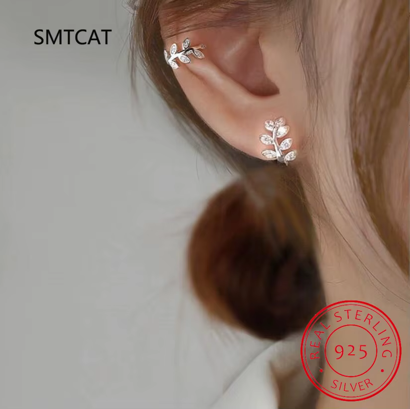 Manchette d'oreille en argent regardé 925 pour femme