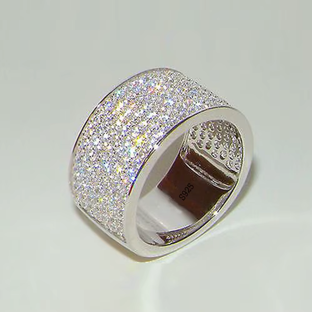 Bague classique en argent regardé 925 pour homme