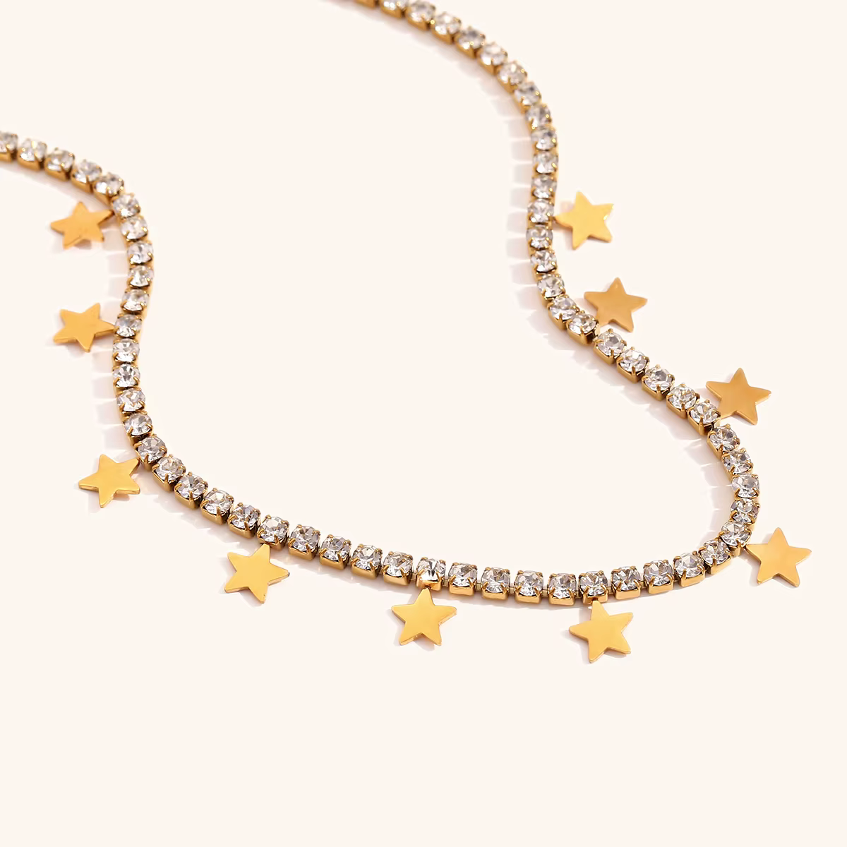 Collier en acier inoxydable brillant pour femme