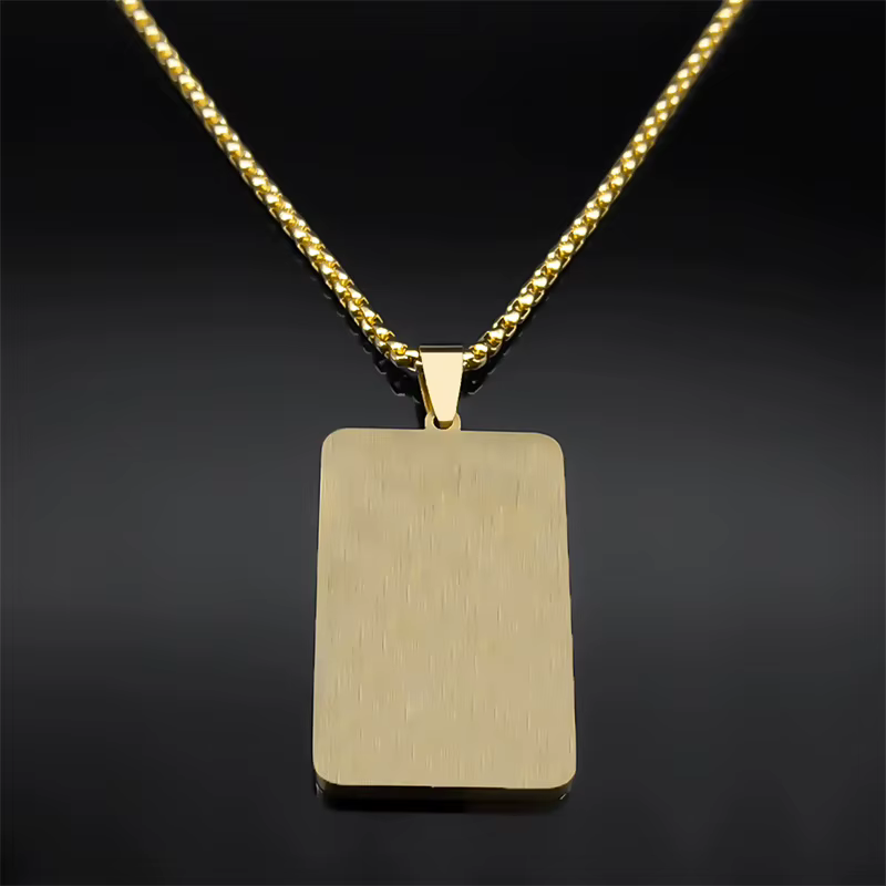 Punk Poker Fleur de Prunier Un Pendentif Collier pour Femmes/Hommes En Acier Inoxydable Or Document Hip Hop Carte À Jouer JOJewelry NZZZ130-2