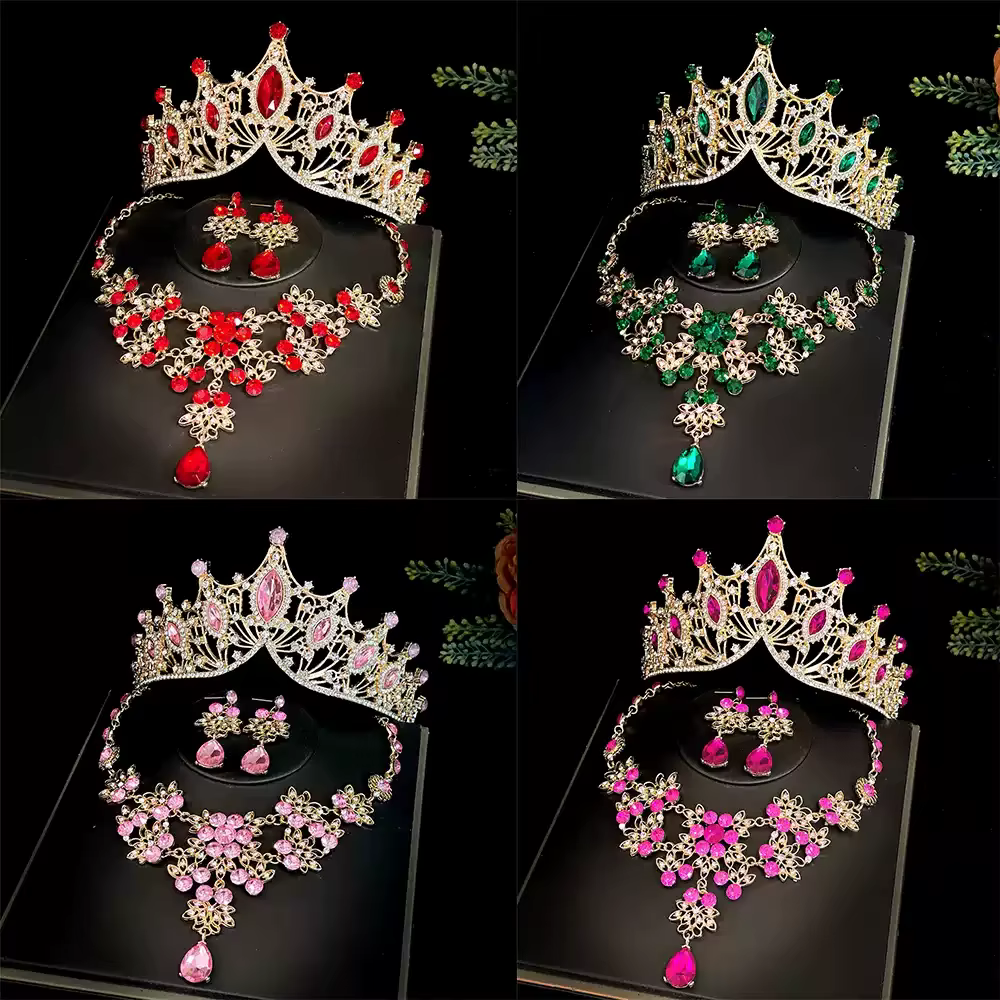 Ensemble de bijoux de mariée en cristal