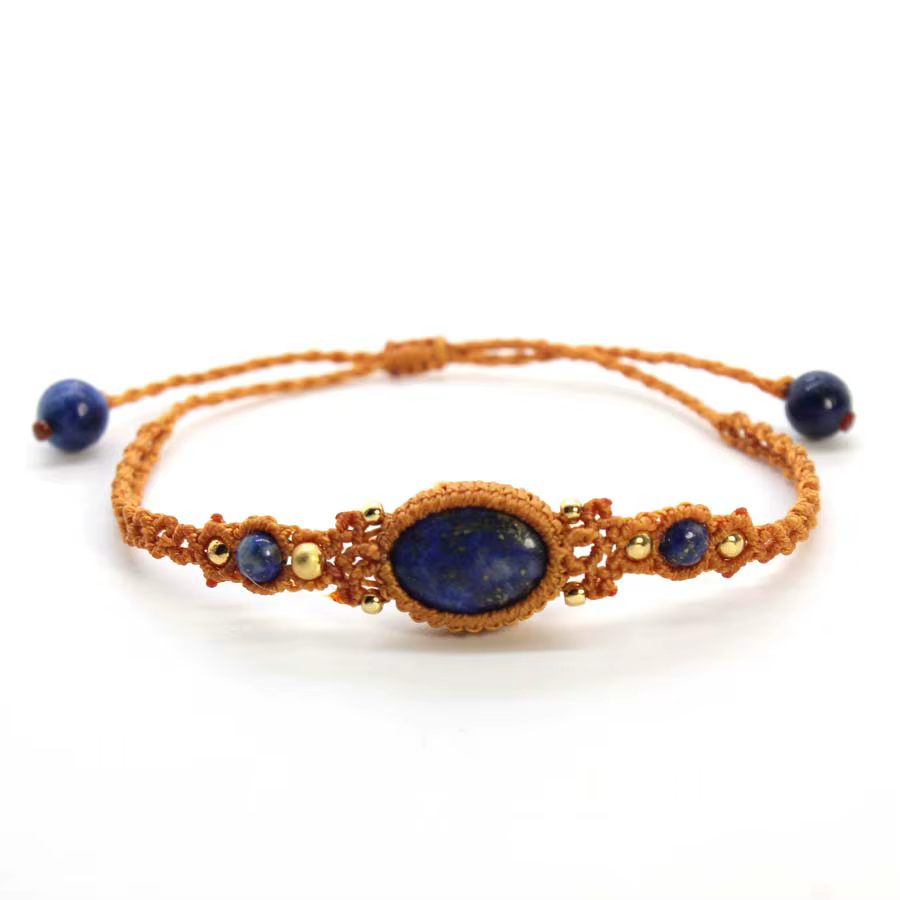 Bracelets en pierre de macramé tressée à la main pour femme