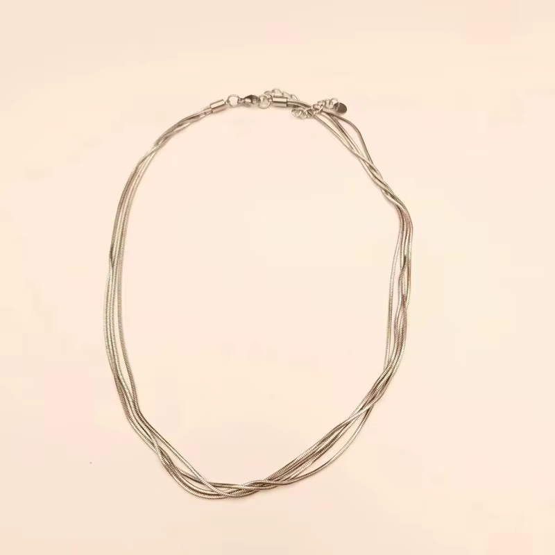 Collier multi-distributeur en argent regardé 925 pour femme