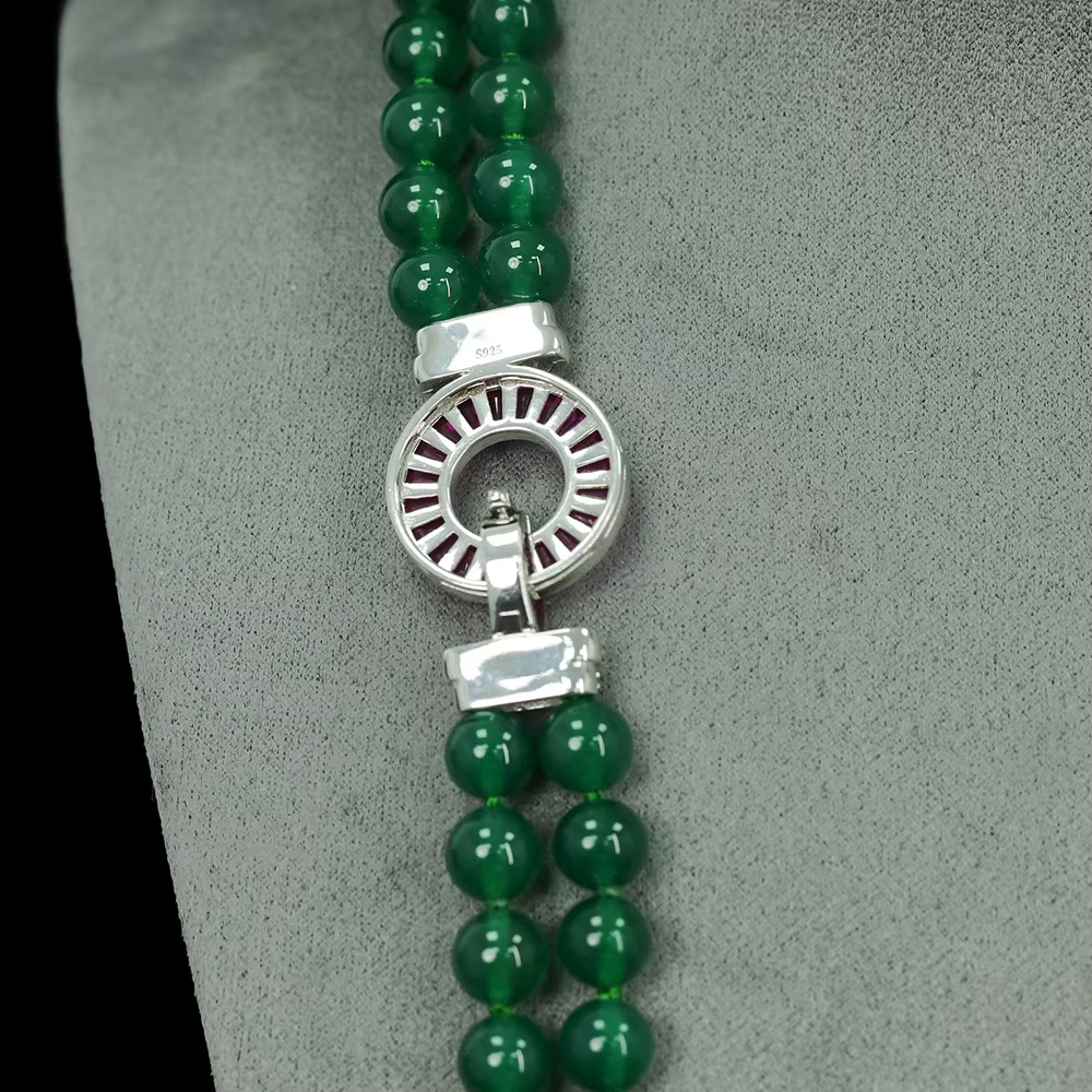 WUIHA Vintage 925 en argent Sterling laboratoire saphir Jade rubis haute teneur en carbone diamant pierres précieuses pendentif collier bijoux fins en gros