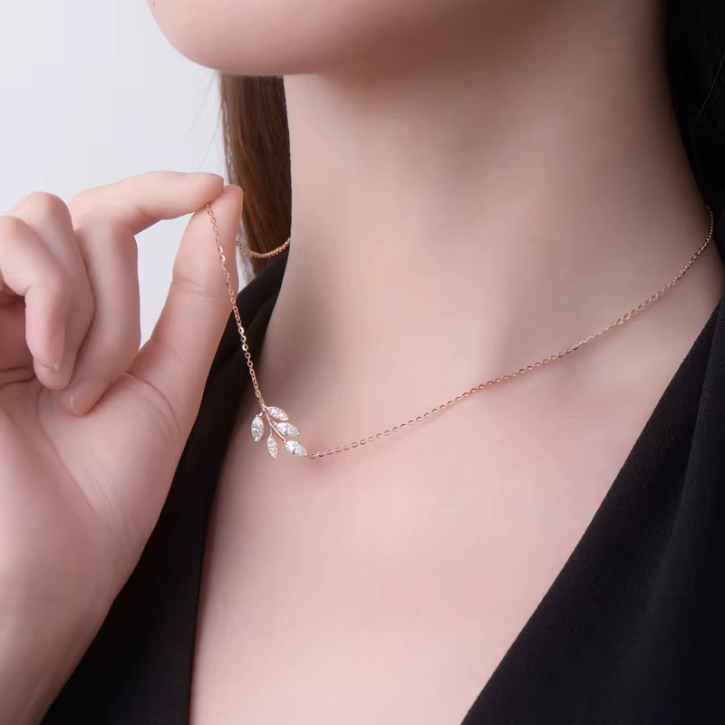Lnkry – collier en Moissanite certifié Marquise