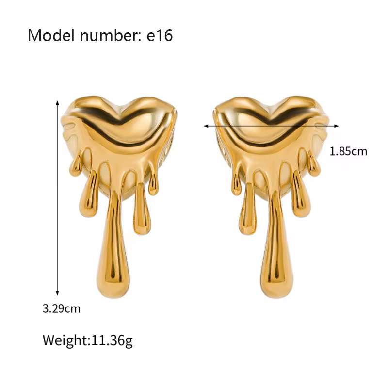 Boucles d'oreilles pendantes vintage creuses en acier inoxydable couleur or 2026