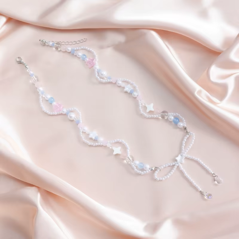 Chaîne clavicule en perles délicates