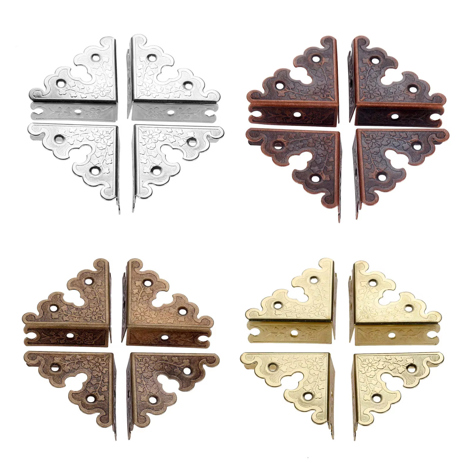 Coins triangulaires en alliage antique