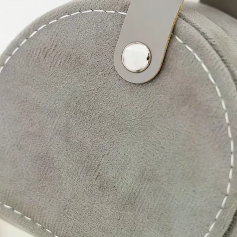 Boîte à bijoux de voyage ronde en velours - Organisateur portable pour bagues