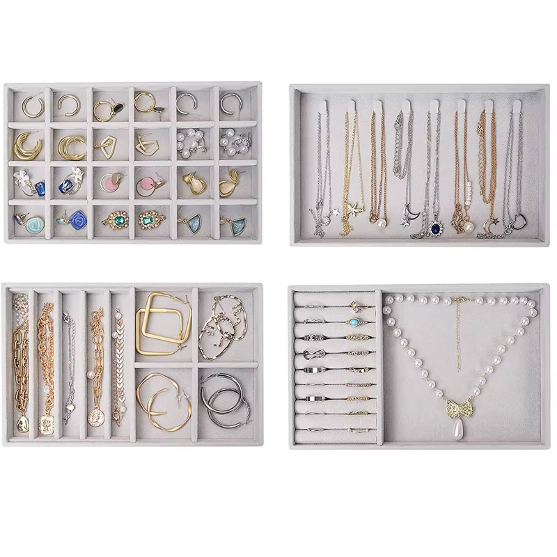 Plateau à bijoux en velours