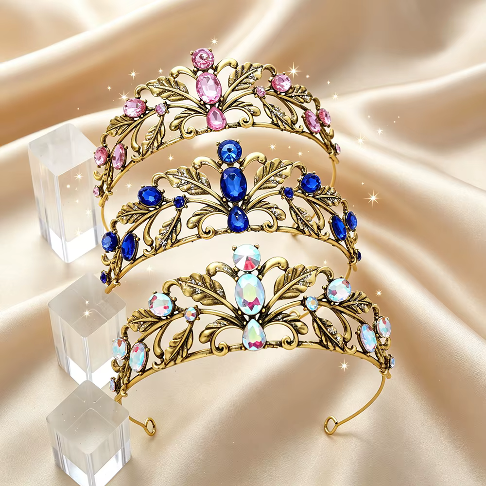 Diadème de mariée antique en forme de feuille