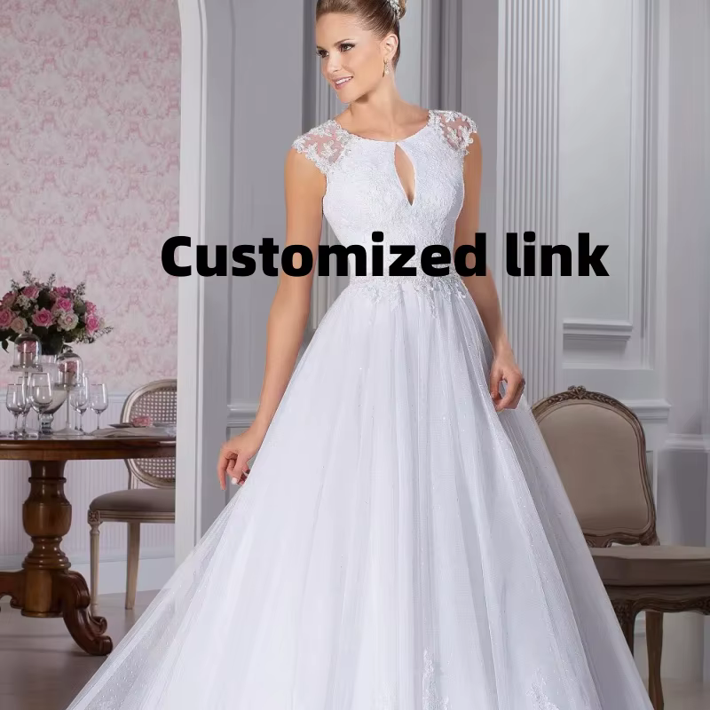 Robes de mariée dos nu avec appliques en dentelle
