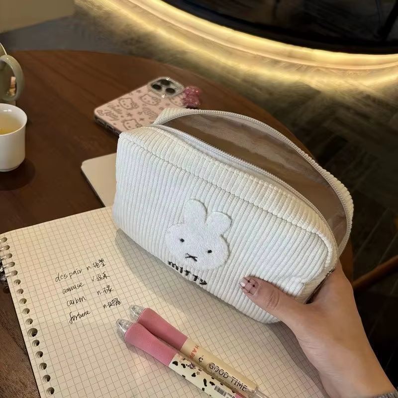 Miffy Kawaii – sac à cosmétiques en velours côtelé