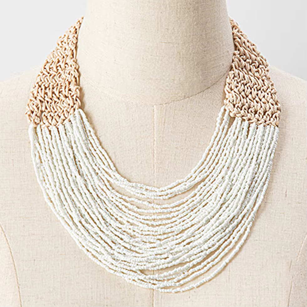 KAYMEN mode fait à la main petits brins de perles collier déclaration bohême