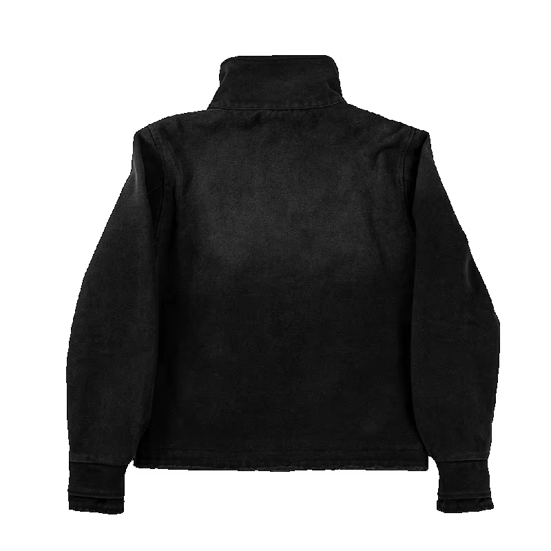 Veste courte à col asymétrique noir pour hommes et femmes