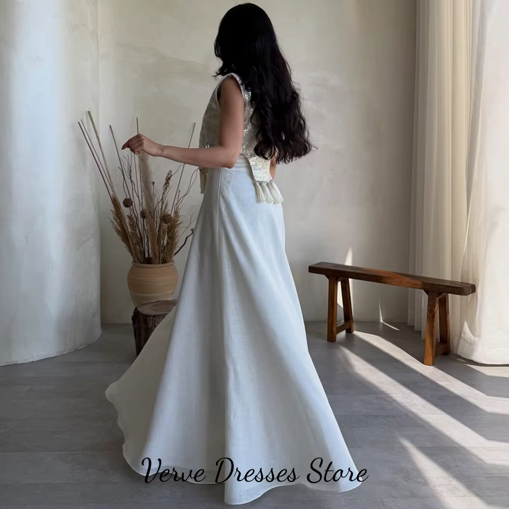 Robe de soirée sans manches élégante avec châle