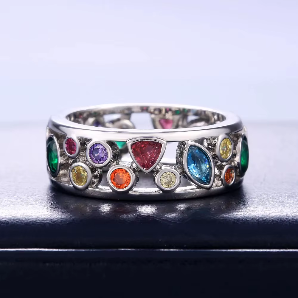 Bagues en cristal colorées Vintage pour femmes et filles